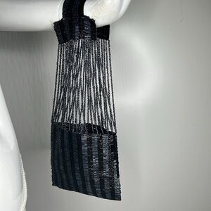 Gray Bugle Beads And Seed Beads Fully Beaded Evening Bag